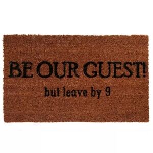 Welcome Mat with Black Text